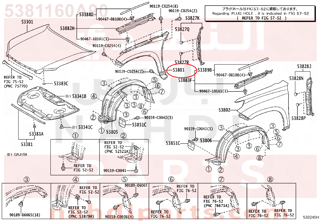 5381160A90,PANEL, FR FENDER, RH,رفرف أمامي يمين كامل