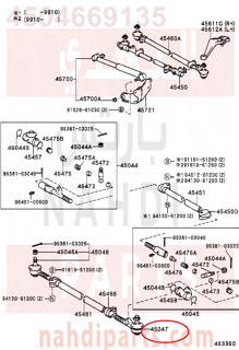 4504669135,END SUB-ASSY, TIE ROD, RH,ذراع دركسون خارجي - يمين