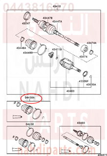 0443816070,BOOT KIT, FRONT DRIVE SHAFT INBOARD JOINT, RH,جلود عكس داخلى  امامى