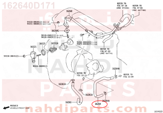 162640D171,HOSE, WATER BY-PASS, NO.2,خرطوم المبرد  الرديتر 