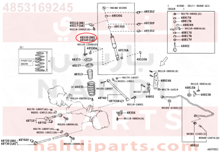 4853169245,ABSORBER ASSY, SHOCK, REAR RH,مساعد خلفى يمين 