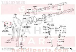 1354025020,TENSIONER ASSY, CHAIN, NO.1,شداد جنزيز مكينه - بلف شداد جنزير