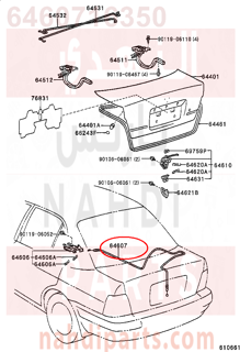 6460716350,CABLE SUB-ASSY, LUGGAGE DOOR LOCK CONTROL,كابل ضبط قفل باب الأمتعة