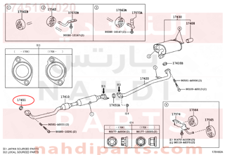 174510V020,GASKET, EXHAUST PIPE, NO.2,وجه  