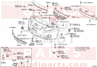 5211602150,SUPPORT, FRONT BUMPER SIDE, LH,قاعدة صدام امامي يسار