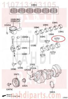 110713103105,BEARING, CRANKSHAFT,سبيكة مكينة 