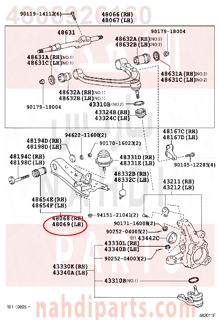 4806926160,ARM SUB-ASSY, FRONT SUSPENSION, LOWER NO.1 LH,مقص  امامى تحت يسار 