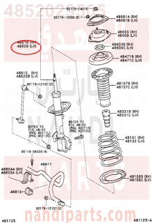 4852029505,ABSORBER ASSY, SHOCK, FRONT LH,مساعد أمامي يسار