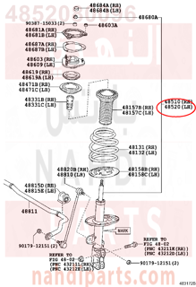 4852080096,ABSORBER ASSY, SHOCK, FRONT LH,مساعد أمامي يسار