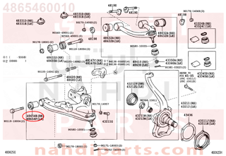 4865460010,BUSH, FRONT LOWER ARM, NO.1 RH,جلبة مقص