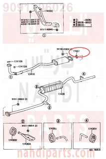 9091706026,GASKET, EXHAUST PIPE, CENTER,وجه  