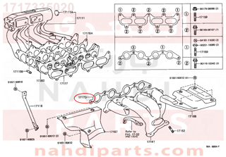 1717335020,GASKET, EXHAUST MANIFOLD TO HEAD,وجه  