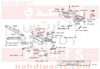 5120142071,CROSSMEMBER SUB-ASSY, FRONT SUSPENSION,كمر مكينة - كمر أمامي كامل بدون ملحقات