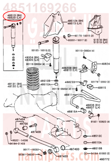 4851169266,ABSORBER ASSY, SHOCK, FRONT RH,مساعد أمامي يمين