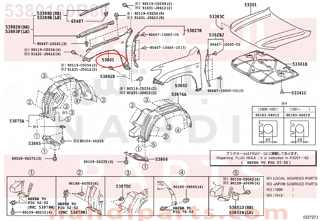 5380160B80,FRONT FENDER RH,رفرف أمامي يمين كامل