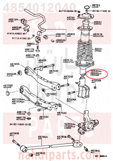 4854012040,ABSORBER ASSY, SHOCK, REAR LH,مساعد خلفى يسار  