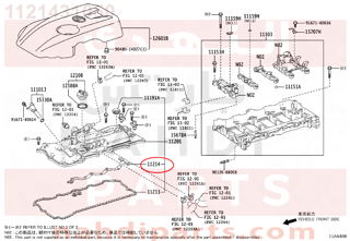 1121431050,GASKET, CYLINDER HEAD COVER, NO.2,وجه  