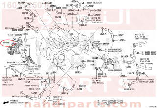 1603225010,HOUSING SUB-ASSY, WATER INLET W/WATER PUMP,جرم 