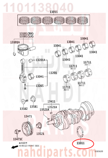 1101138040,WASHER SET, CRANKSHAFT THRUST,هلال مكينة 