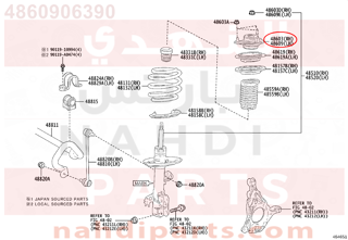 4860906390,SUPPORT SUB-ASSY, FRONT SUSPENSION, RH,كرسي مساعد امامى 