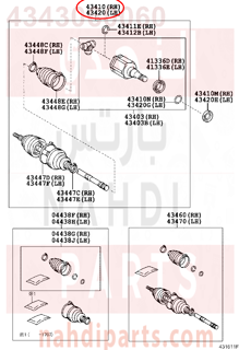 4343060060,SHAFT ASSY, FRONT DRIVE, RH,عكس أمامي يمين كامل 