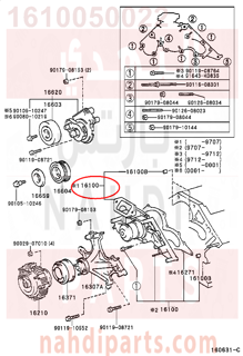 1610050022,PUMP ASSY, ENGINE WATER,طرمبة ماء - مضحة مويه