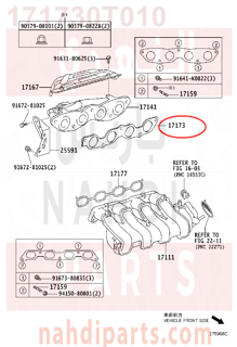 171730T010,GASKET, EXHAUST MANIFOLD TO HEAD,وجه  
