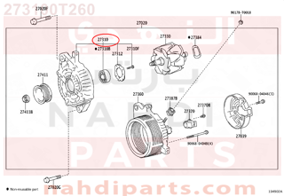 273100T260,FRAME ASSY, DRIVE END, ALTERNATOR,جرم دينمو الكهرباء  داخلى 