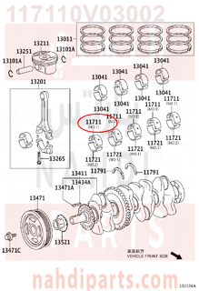 117110V03002,BEARING, CRANKSHAFT,سبيكة مكينة 