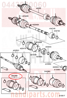 0443820060,BOOT KIT, REAR DRIVE SHAFT INBOARD JOINT,جلود عكس خلفي داخلى 