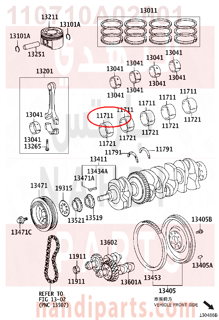 110710A02001,BEARING, CRANKSHAFT,سبيكة مكينة 