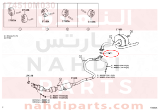 174510M030,GASKET, EXHAUST PIPE,وجه  