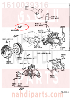 1610039316,PUMP ASSY, ENGINE WATER,طرمبة ماء - مضحة مويه