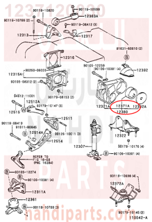 1237120030,INSULATOR, ENGINE MOUNTING, REAR,كرسي جيربوكس 