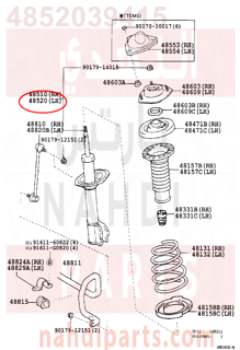 4852039415,ABSORBER ASSY, SHOCK, FRONT LH,مساعد أمامي يسار