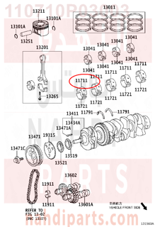 110710P03003,BEARING, CRANKSHAFT,سبيكة مكينة 