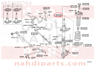 4853080764,ABSORBER ASSY, SHOCK, REAR RH,مساعد خلفى يمين 