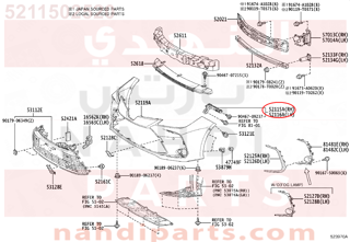 5211502520,SUPPORT, FRONT BUMPER SIDE, RH,قاعدة صدام امامى يمين