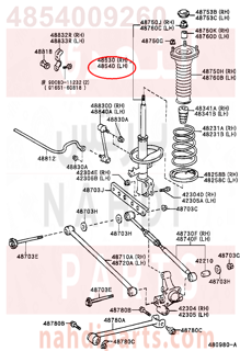 4854009260,ABSORBER ASSY, SHOCK, REAR LH,مساعد خلفى يسار  