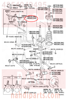 4854049495,ABSORBER ASSY, SHOCK, REAR LH,مساعد خلفى يسار  