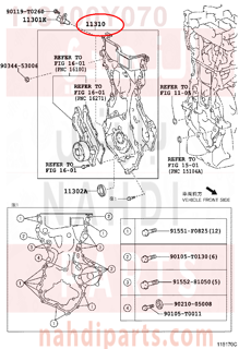 113100Y070,COVER ASSY, TIMING CHAIN,غطاء صدر مكينة 