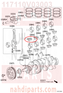 117110V03003,BEARING, CRANKSHAFT,سبيكة مكينة 