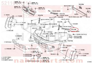 521160K010,SUPPORT, FRONT BUMPER SIDE, LH,قاعدة صدام امامي يسار