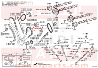 135400S010,TENSIONER ASSY, CHAIN, NO.1,شداد جنزيز مكينه - بلف شداد جنزير