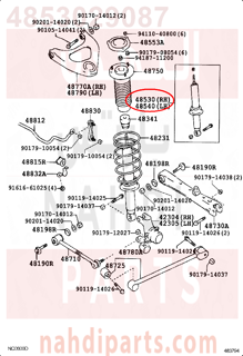 4853029087,ABSORBER ASSY, SHOCK, REAR RH,مساعد خلفى يمين 