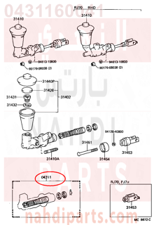 0431160041,CYLINDER KIT, CLUTCH MASTER, اصلاح علبة كلتش 