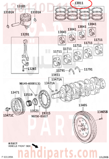 130110D110,RING SET, PISTON,شنبر بستم - شنابر مقاس ستاندر