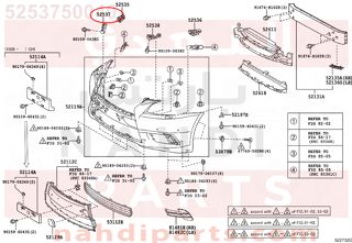 5253750040,RETAINER, FRONT BUMPER END, RH,وصلة قاعدة 