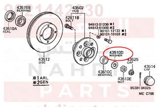 9021442030,WASHER, CLAW (FOR STEERING KNUCKLE WASHER),وردة هوب امامي