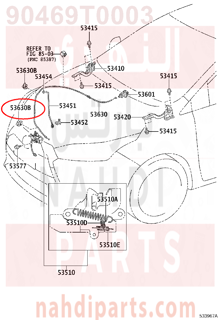 90469T0003,CLAMP(FOR HOOD LOCK CONTROL CABLE),قفيز 